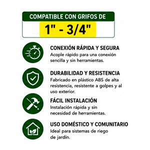 ADAPTADOR DE GRIFO 1" - 3/4" PARA RIEGO SUNGARDEN - SG0203-2