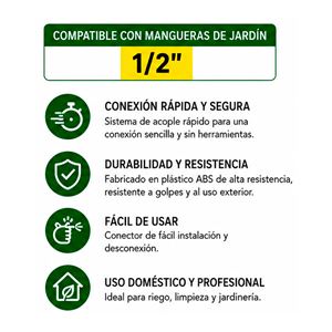CONECTOR RAPIDO PARA MANGUERA 1/2" SUNGARDEN - SG0199-2