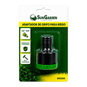 ADAPTADOR DE GRIFO 1/2" - 3/4" PARA RIEGO SUNGARDEN - SG0202-4