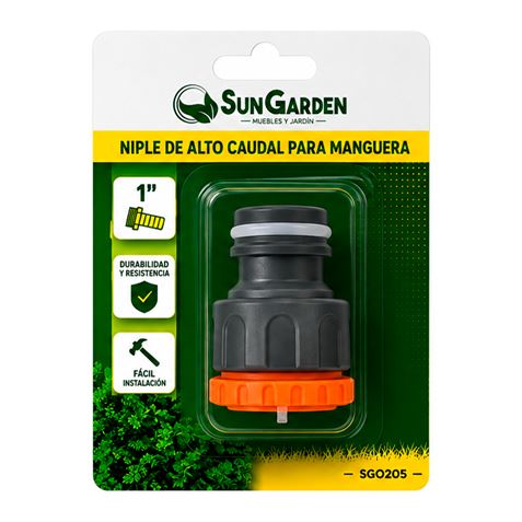 NIPLE DE ALTO CAUDAL PARA MANGUERA 1" SUNGARDEN - SG0205-4
