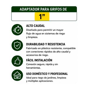 NIPLE DE ALTO CAUDAL PARA MANGUERA 1" SUNGARDEN - SG0205-2