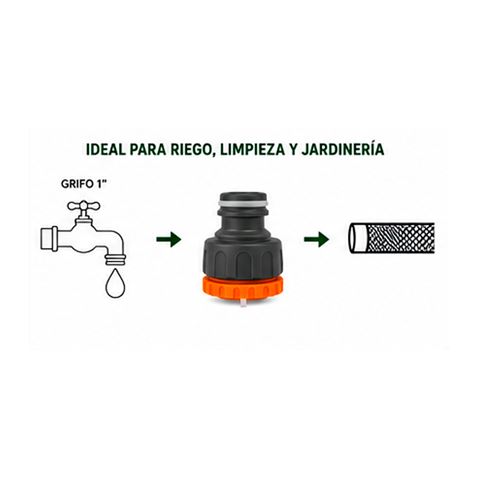 NIPLE DE ALTO CAUDAL PARA MANGUERA 1" SUNGARDEN - SG0205-3
