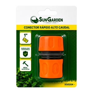 CONECTOR RAPIDO ALTO CAUDAL PARA MANGUERA 1" SUNGARDEN - SG0204-4
