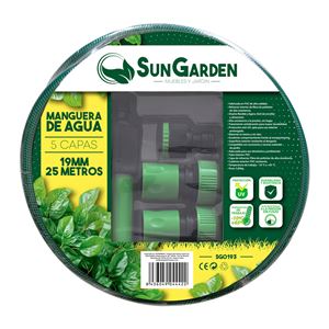 MANGUERA AGUA 5 CAPAS 19MM 25METROS SUNGARDEN - SG0193