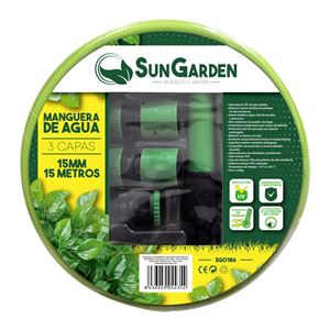 MANGUERA AGUA 3 CAPAS 15MM 15METROS SUNGARDEN