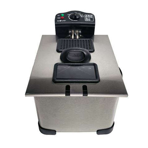 FREIDORA 5 LITROS INOX 2000W DESMONTABLE CON VENTANA MUVIP - MV0671