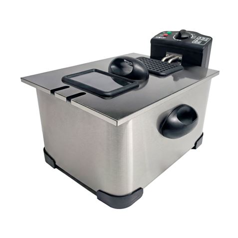 FREIDORA 5 LITROS INOX 2000W DESMONTABLE CON VENTANA MUVIP - MV0671-1