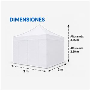 CARPA PROFESIONAL HEX.50 CON PAREDES 3X3 METROS BLANCA SUNGARDEN - SG0220-6