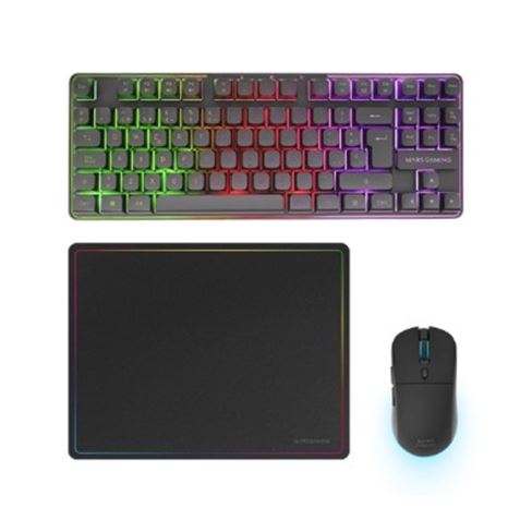 PACK GAMING 3 EN 1 | TECLADO H-MECH | RATÓN RGB | ALFOMBRILLA MARS GAMING - MCPWTKLES