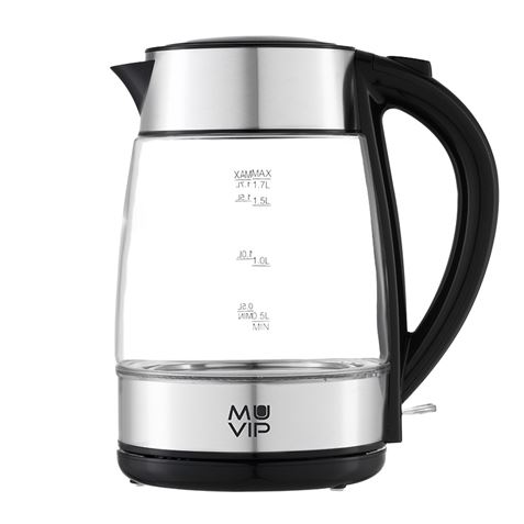 HERVIDOR DE AGUA CRISTAL INOX 1.7 LITROS 2200W MUVIP - MV0687