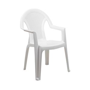 SILLA CON REPOSABRAZOS RATTAN BLANCA - 76194