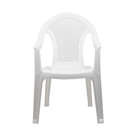 SILLA CON REPOSABRAZOS RATTAN BLANCA - 76194-1