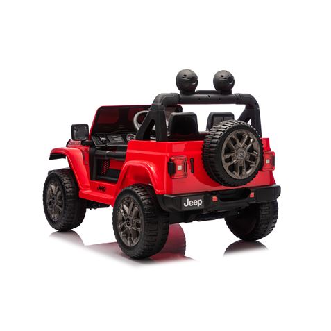 COCHE INFANTIL A BATERIA CON CONTROL REMOTO JEEP WRANGLER RUBICON ROJO - 33036-2