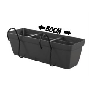 MACETA COLGANTE RECTANGULAR 50CM ANTRACITA FLYCURVED ARTPLAST - FLY.050.CU.AN-2