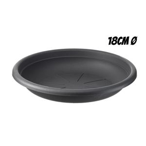 PLATO PARA MACETA 18CM ANTRACITA ARTPLAST