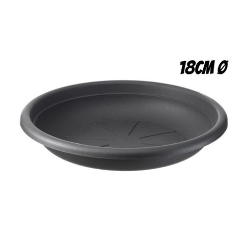 PLATO PARA MACETA 18CM ANTRACITA ARTPLAST - SOT-018.SV.AN