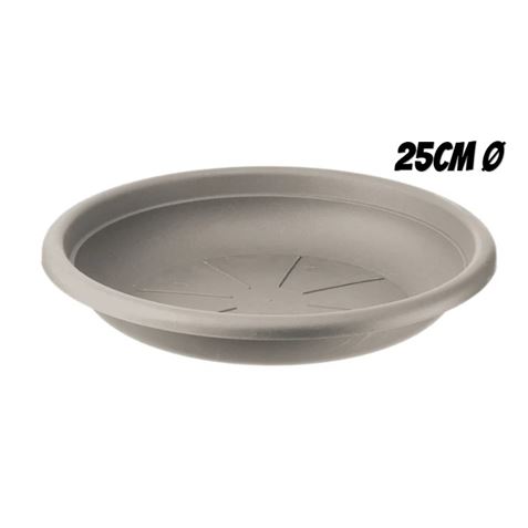 PLATO PARA MACETA 25CM TORTORA ARTPLAST - SOT-025.SV.TO