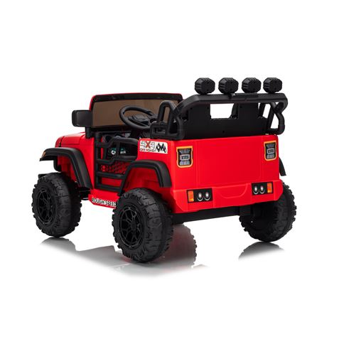 COCHE INFANTIL A BATERIA CON CONTROL REMOTO JEEP 4X4 ROJO - 33052-2