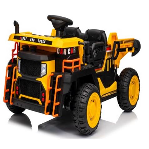 CAMION INFANTIL A BATERIA CON PLATAFORMA DE CARGA AMARILLO - 33043-0