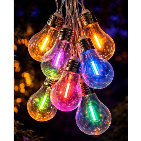 GUIRNALDA DE 10 BOMBILLAS LED MULTICOLOR 4 METROS SOLAR FOREVER - RTV222475