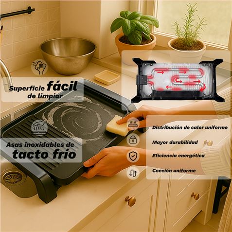 PLANCA DE ASAR ELECTRICA + GRILL BK-DH51 CON 2200W GRUNKEL - BK-DH51-4