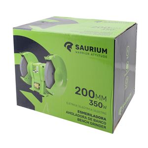 REACONDICIONADA ESMERILADORA DE BANCO 200MM 350W SAURIUM. - 48802-1