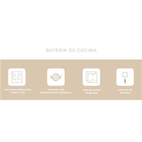 BATERIA DE COCINA 5 PIEZAS JOCCA - 2883J-6