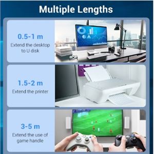CABLE EXTENSION USB 3.0 A MACHO A A HEMBRA 3 METROS VENTION - CBHBI-2