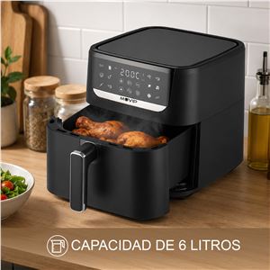FREIDORA AIRE CALIENTE AIRCOOK 6 LITROS 1500W PANTALLA TACTIL MUVIP - MV0701-4
