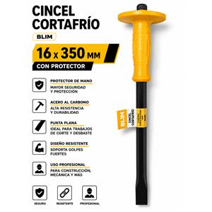 CINCEL CORTAFRÍO PLANO 16X350MM CON PROTECTOR BLIM