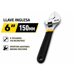 LLAVE INGLESA 6" 150MM CON MANGO RECUBIERTO BLIM