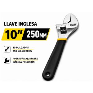 LLAVE INGLESA 10" 250MM CON MANGO RECUBIERTO BLIM