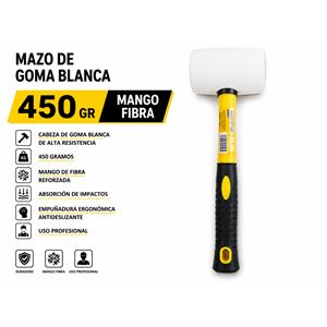 MAZO DE GOMA BLANCO 450GR. MANGO FIBRA BLIM