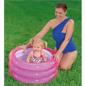 REACONDICIONADA PISCINA INFANTIL INFLABLE TRIPLE ANILLO ROSA BESTWAY - 51033-1.JPG