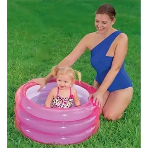 REACONDICIONADA PISCINA INFANTIL INFLABLE TRIPLE ANILLO ROSA BESTWAY - 51033-1.JPG
