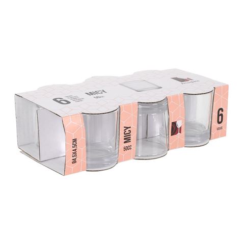 SET 6 VASOS CHUPITO 50CC MICY ARCOGLASS - 608110D-1
