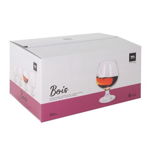 SET 6 COPAS COÑAC 340ML BOIS LA MEDITERRANEA - 1123D63165-1