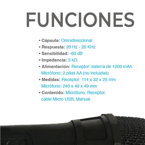 MICROFONO INALAMBRICO MICONE BIWOND - BW0045-2