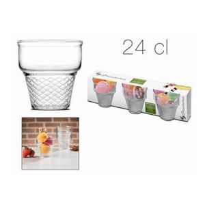 SET 3 COPAS VIDRIO PARA HELADO 240ML - 24297