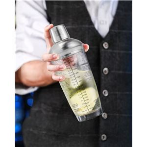 COCTELERA VIDRIO 650ML CON TAPA DE ACERO MY BAR - BY01019979677-1
