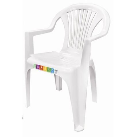 SILLA PLASTICA JARDIN CON REPOSABRAZOS BLANCA - 24705