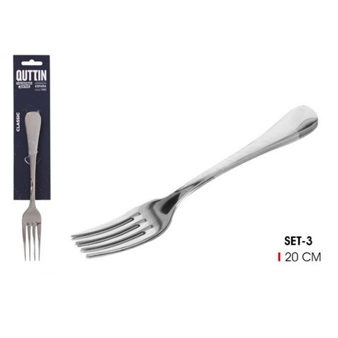 SET 3 TENEDORES MESA 2MM CLASSIC QUTTIN - QT-848B2007H
