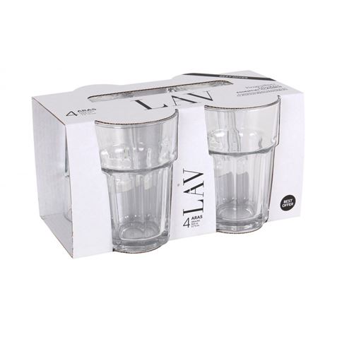 SET 4 VASOS VIDRIO 365CC ARAS LAV - ZA20067R