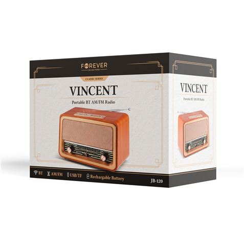 RADIO VINCENT AM/FM JB-120 BT USB 1200MAH FOREVER - RTV222462-2