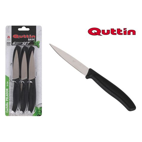 SET 6 CUCHILLOS PELADOR 9CM BASIC QUTTIN - QT-709614