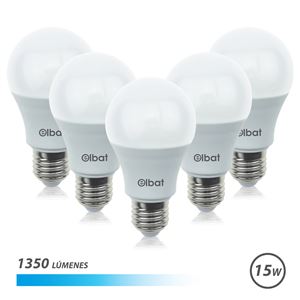 REAC PACK 4 BOMBILLAS LED A60 | 15W | 1350LM | E27 | LUZ FRIA | ELBAT - EB0347