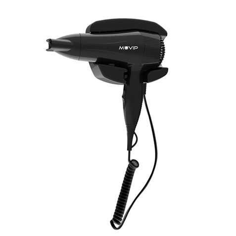 SECADOR DE PELO MURAL NEGRO CON SOPORTE PARED 2200W MUVIP - MV0707