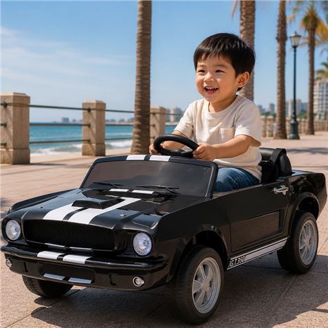 COCHE INFANTIL A BATERIA CON CONTROL REMOTO FORD MUSTANG SHELBY GT350 NEGRO - 33048-5