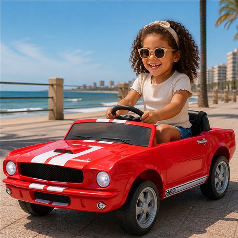 COCHE INFANTIL A BATERIA CON CONTROL REMOTO FORD MUSTANG SHELBY GT350 ROJO - 33050-5