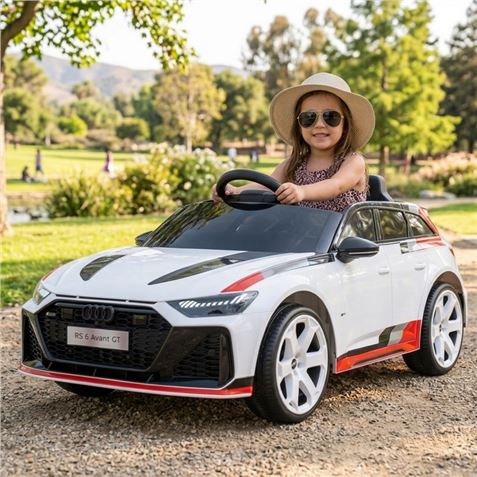 COCHE INFANTIL A BATERIA CON CONTROL REMOTO AUDI RS6 GT AVANT BLANCO - 33028-7